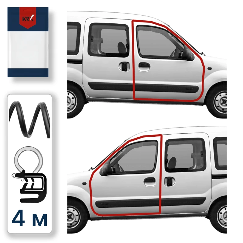 4м - уплотнитель дверей Renault Kangoo Kubistar перед правая R/левая L